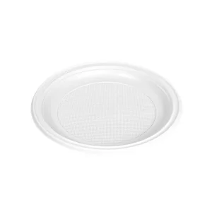 plato plastico postre crema 17cms p/100uds