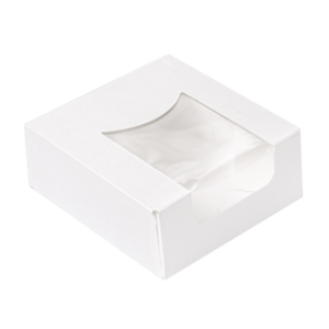 caja carton c/ventana 10x10x4 cms p/50uds
